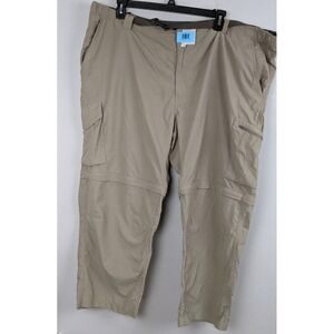 Columbia Silver Ridge Convertible Pants Men's 50x28 Khaki Hiking Zip-Off Trail‎